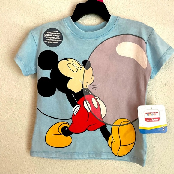 Disney Mickey Mouse Light Blue Kids Tee size 18M-NWT - Picture 1 of 4
